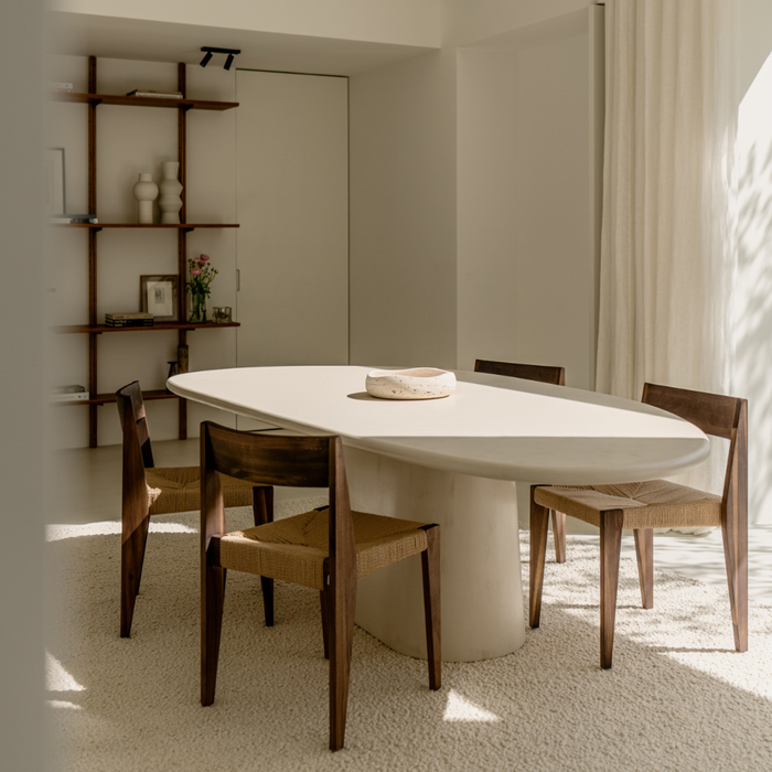 Mesa de comedor orgánica Anvers con aspecto de mortex
