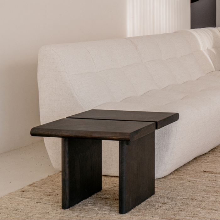 Mesa auxiliar Arlen de fresno color humo 50 cm