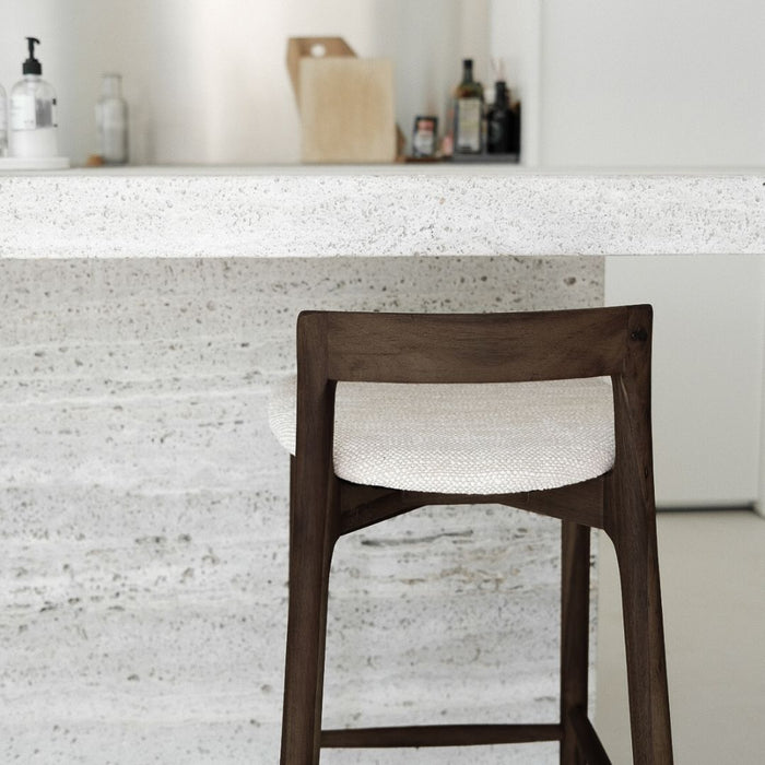 Charmes smoke bar stool with fabric seat 75 cm