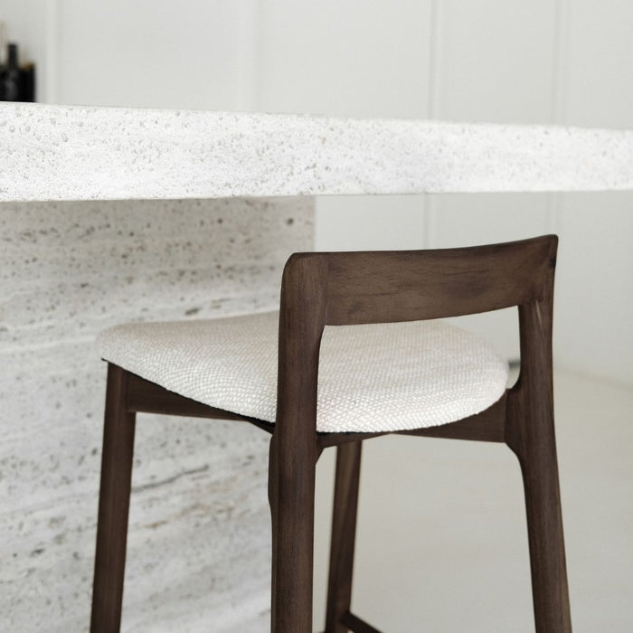 Charmes smoke bar stool with fabric seat 75 cm