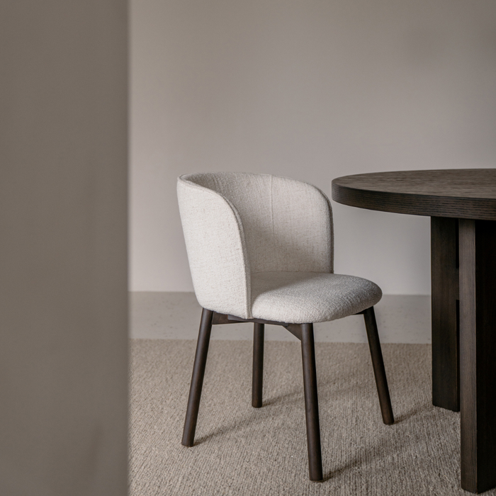 Eetkamerstoel Celia smoke ivory bouclé