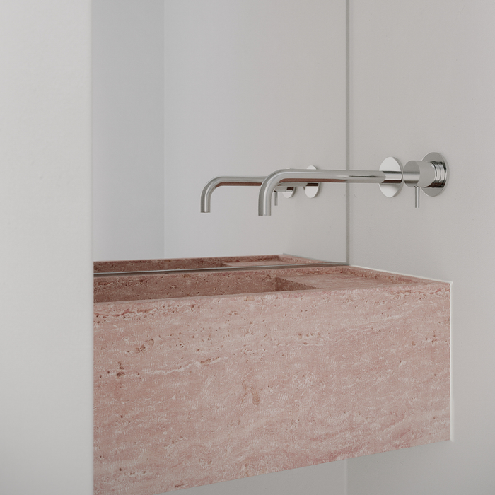 Handwaschbecken Chemery aus rosafarbenem Travertin 50 cm