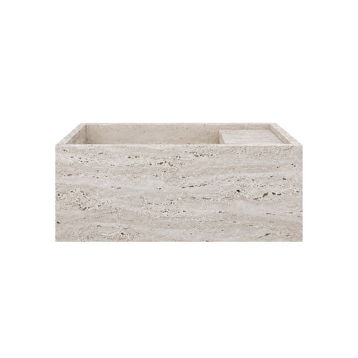 Lavamanos Chemery de travertino blanco 50 cm
