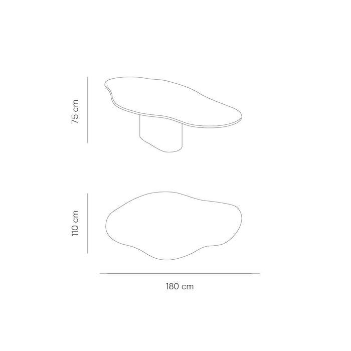 Table à manger organique Cian effet béton latte