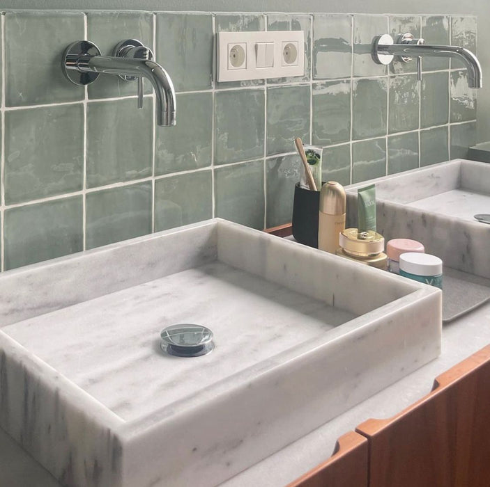Lavabo George en marbre blanc