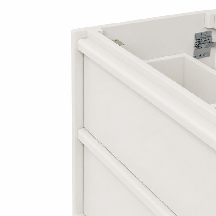 Meuble de salle de bains Fien à 2 tiroirs blanc laqué 80 cm