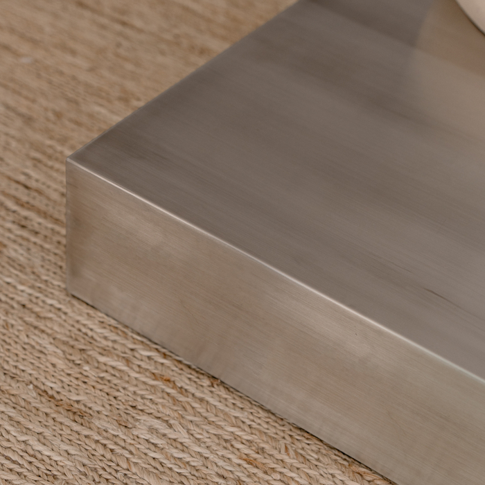 Vierkante salontafel Sienna staal 80 cm