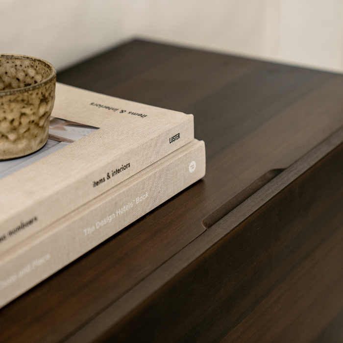 TV sideboard Duinkerke smoked wood 220 cm
