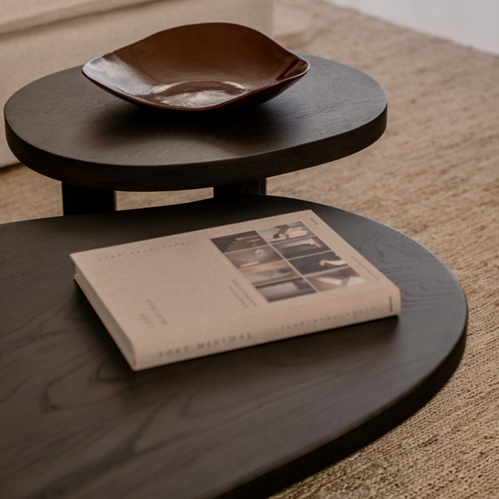 Oval coffee table Eden smoked wood 50 cm