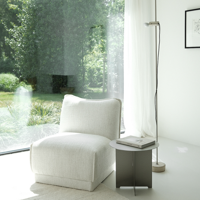 Elodie armchair – moss green, teddy fabric or sandstone weave