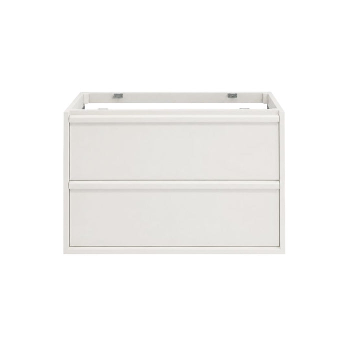 Meuble de salle de bains Fien à 2 tiroirs blanc laqué 80 cm