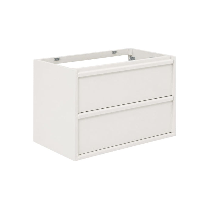 Meuble de salle de bains Fien à 2 tiroirs blanc laqué 80 cm