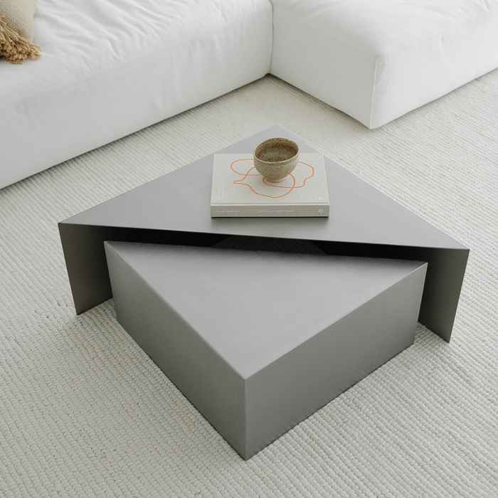 Mesa de centro Erbray de acero inoxidable cromado grande
