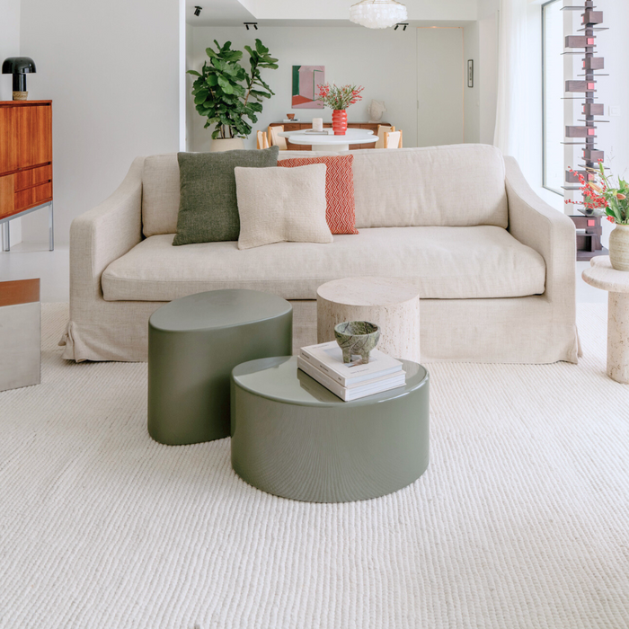 Coffee table Varzy olive green StoneSkin small