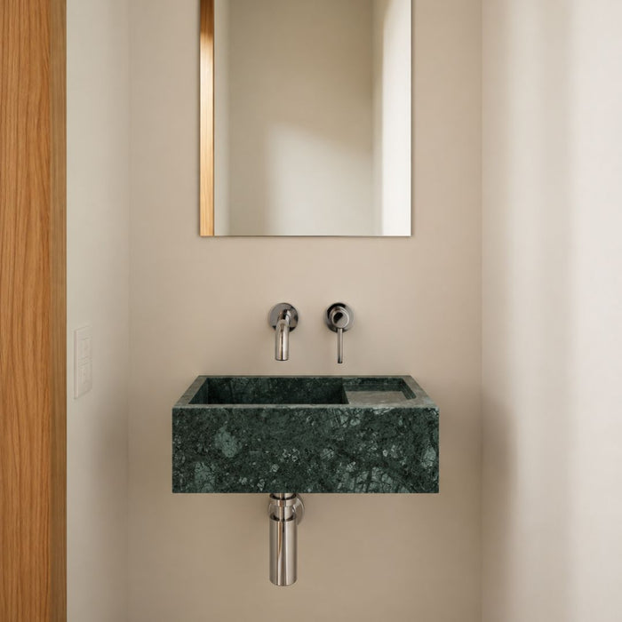 Lave-mains en marbre Naleya en marbre vert