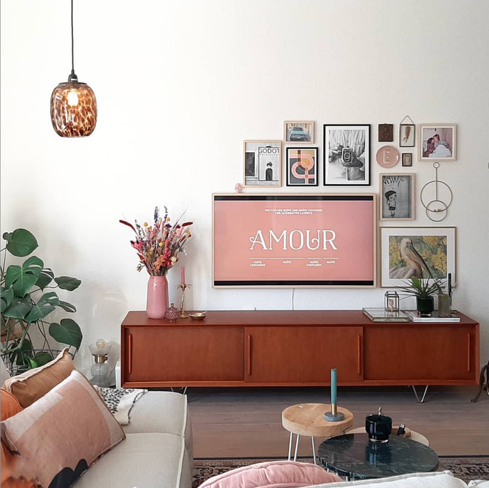 Oskar retro teak TV cabinet 220 cm