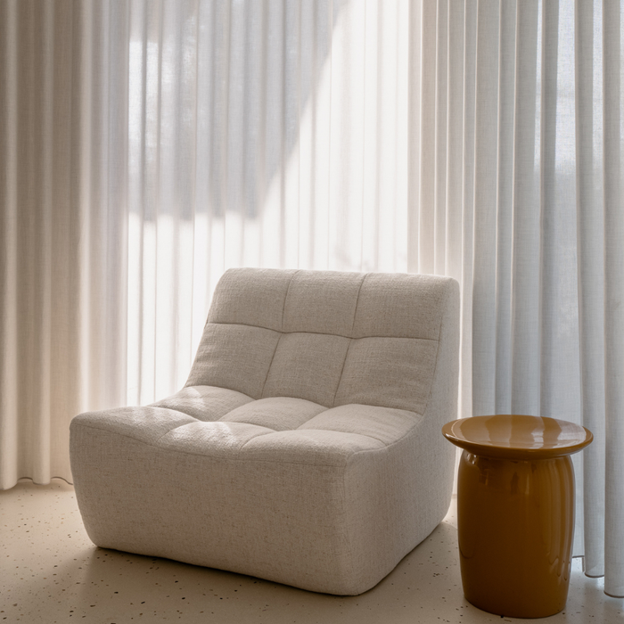 Fauteuil module Lemont 81 cm – ivory bouclé of sandstone weave