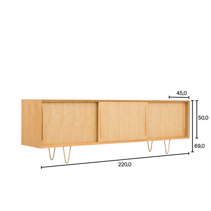 Skandinavisches Sideboard Oskar Eiche 220 cm