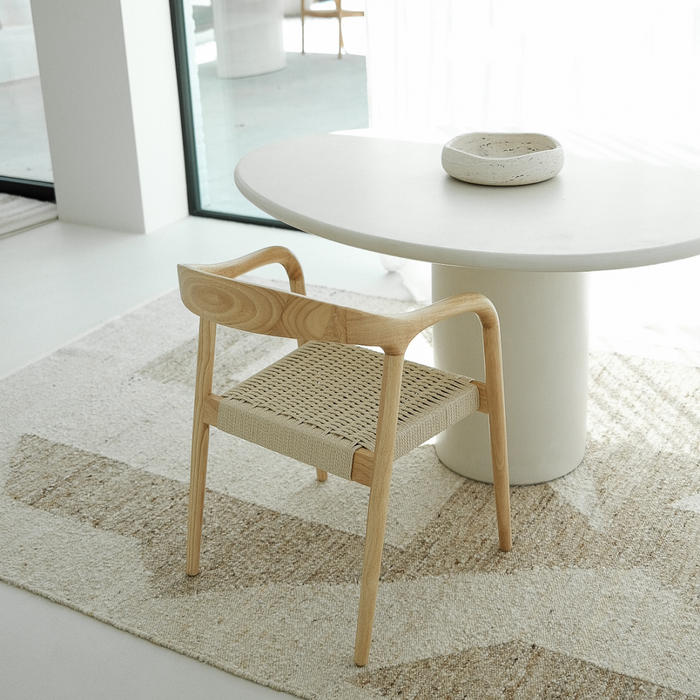 Dining chair Muret oak woven rope