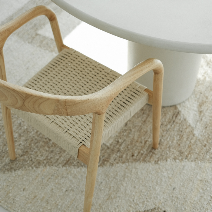 Dining chair Muret oak woven rope