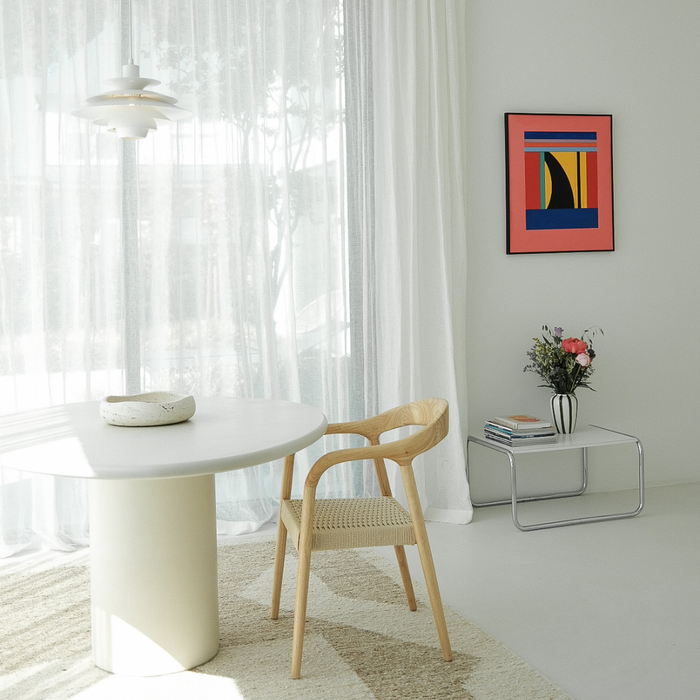 Dining chair Muret oak woven rope
