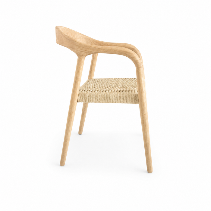 Dining chair Muret oak woven rope