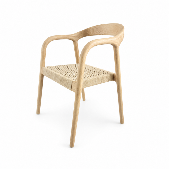 Dining chair Muret oak woven rope