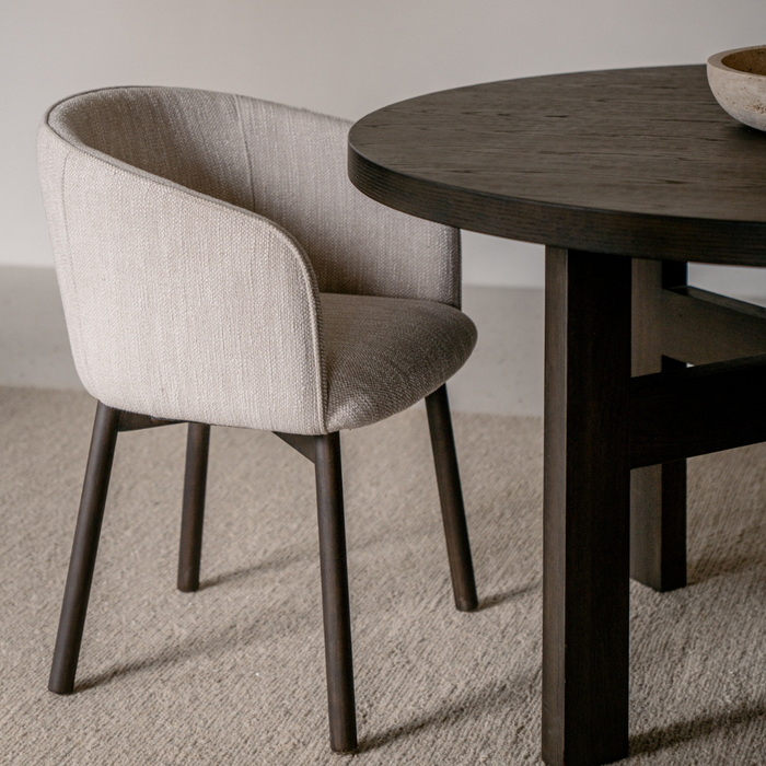 Nox dining chair, smoke, sandstone weave