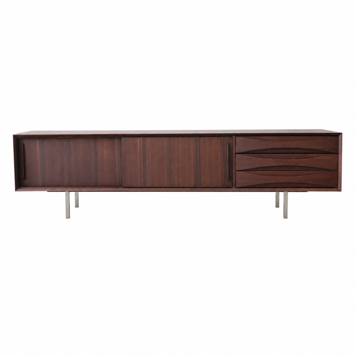 Vintage tv-kast Oskar smoke hout 220 cm