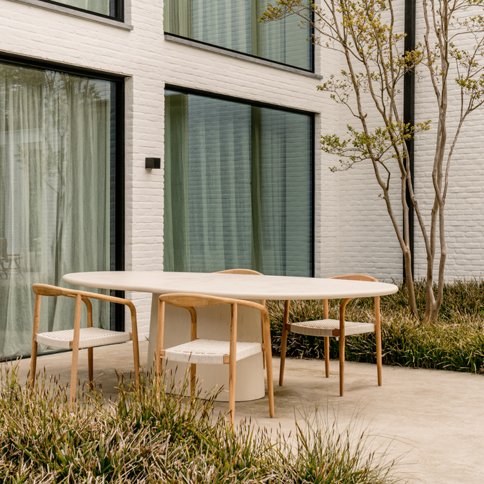 Mesa de jardín ovalada Anvers MicroSkin color latte nublado