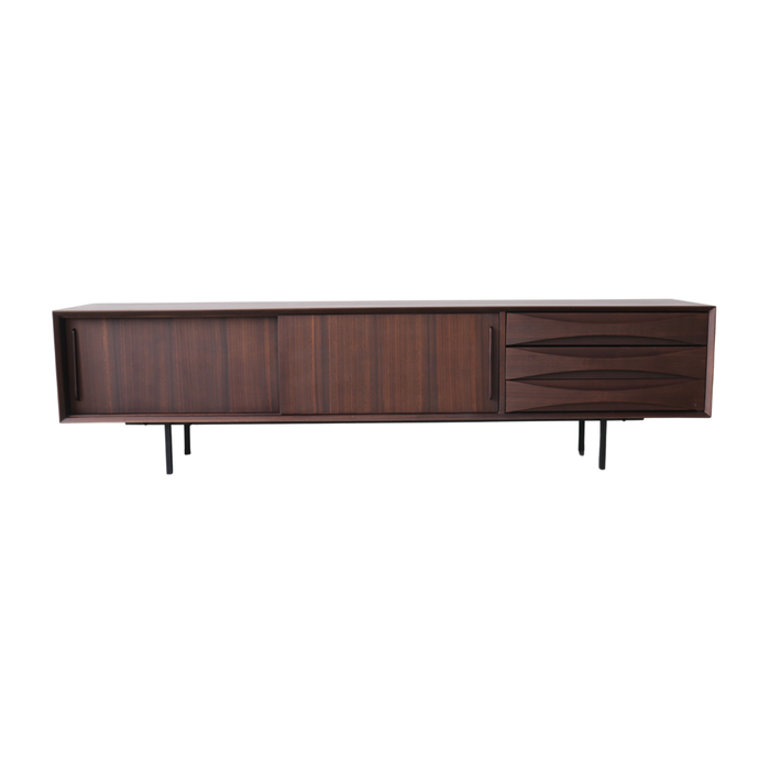 Vintage tv-kast Oskar smoke hout 220 cm