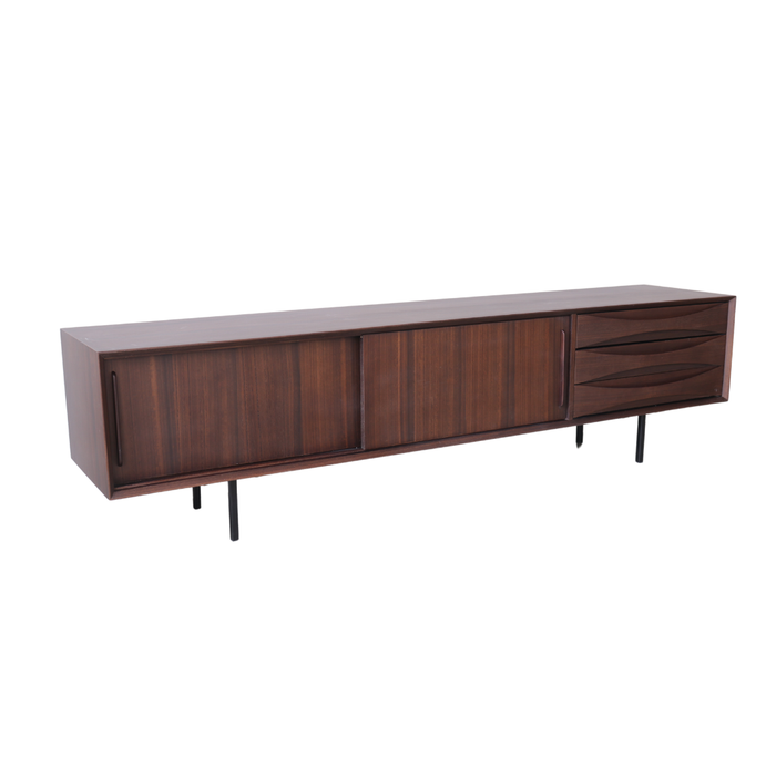 Vintage tv-kast Oskar smoke hout 220 cm