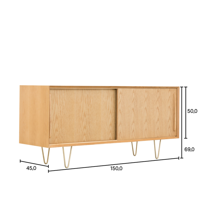 Scandinavisch dressoir Oskar eik 150 cm