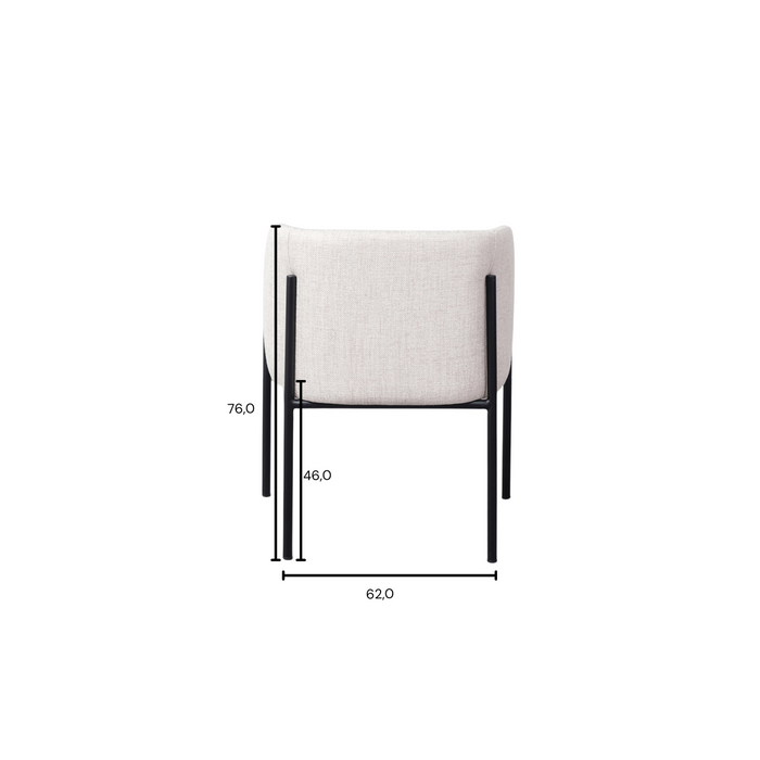 Silla de comedor Royan blanca de bouclé