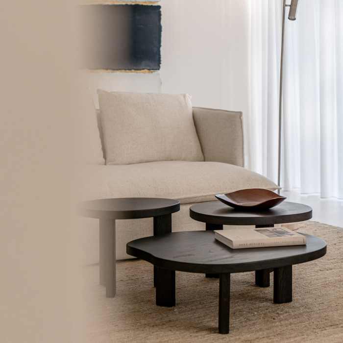 Organic coffee table Eden smoked wood 85 cm