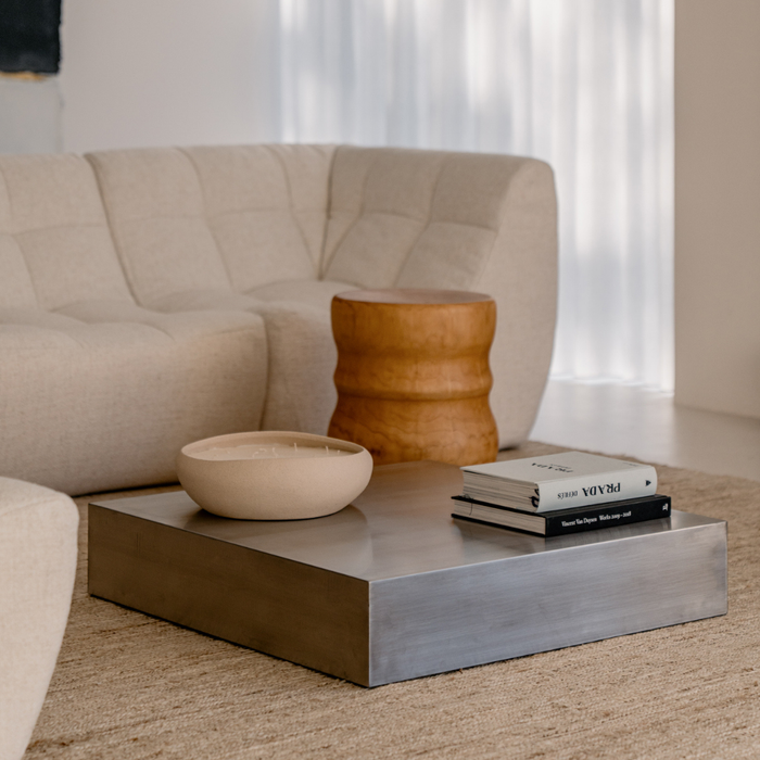 Vierkante salontafel Sienna staal 80 cm