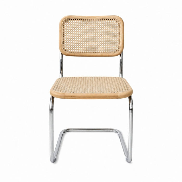 Swing cane dining chair oak/chrome