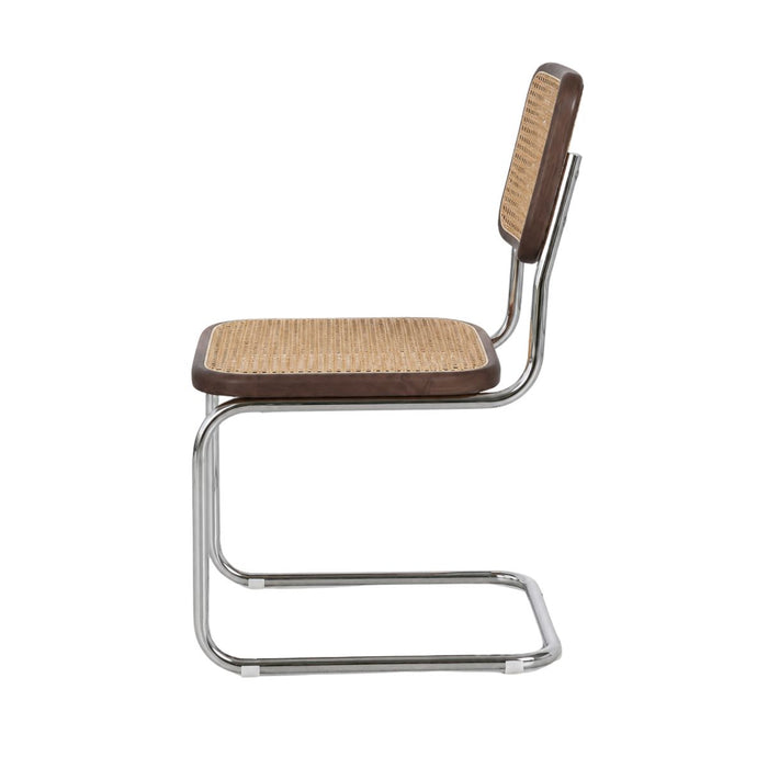 Eetkamerstoel Swing riet smoke/chroom