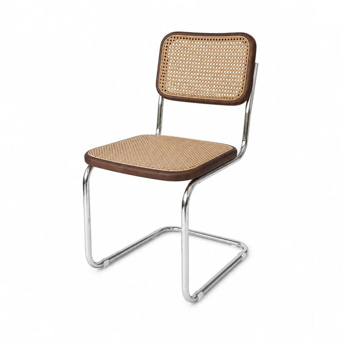 Eetkamerstoel Swing riet smoke/chroom