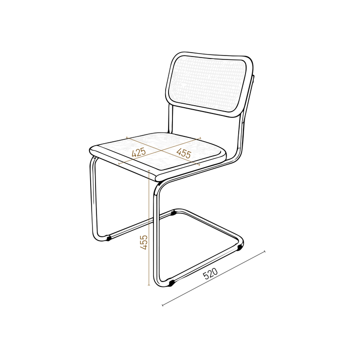 Silla Swing de rejilla con asiento de ratán