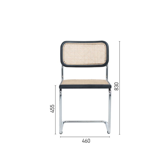 Silla de mimbre Swing negro/cromo