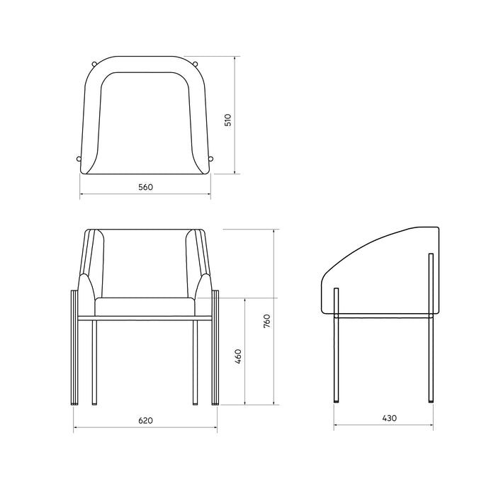 Dining chair Royan ivory bouclé