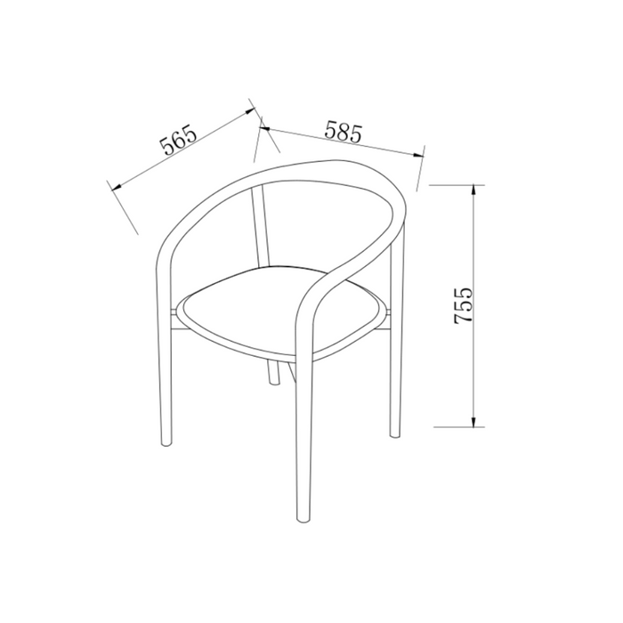 Chaise de salle à manger Ely en acacia noyer, assise tissée
