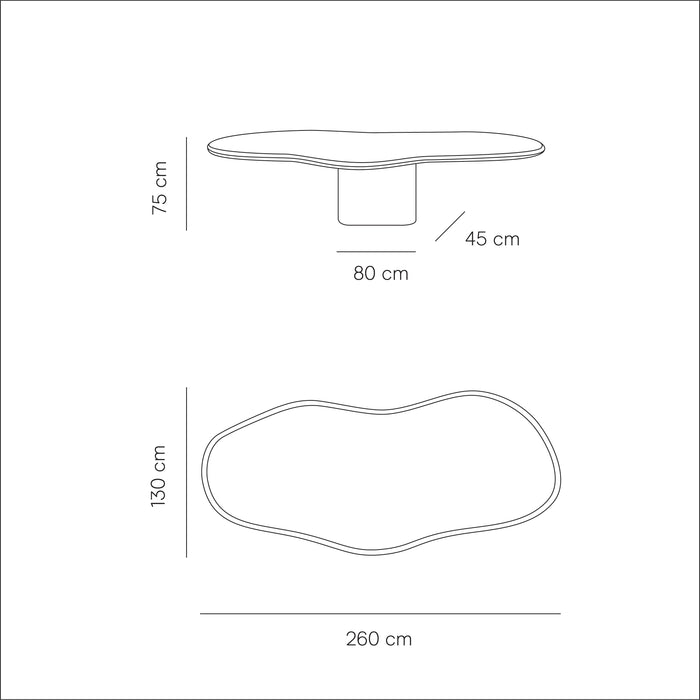 Dining table Limoges microcement 260 cm