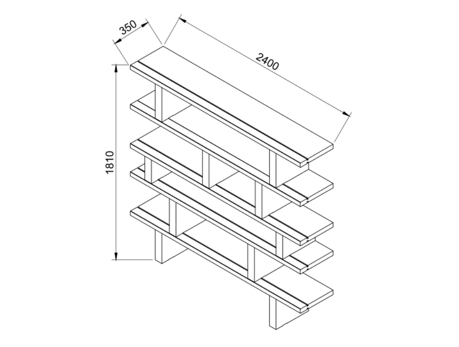 Wandrek Merpins smoke grijs travertin 240 cm
