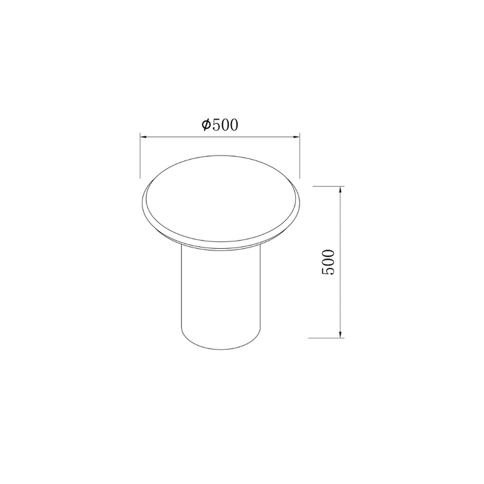Travertin bijzettafel Caen latte StoneSkin 50 cm