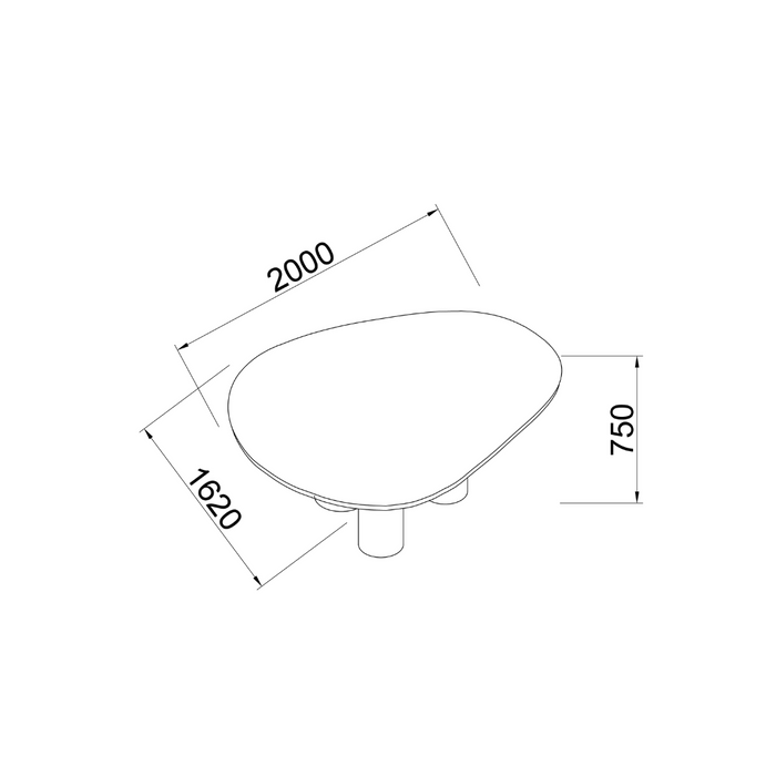 Lien MicroSkin dining table with wooden legs 200 cm