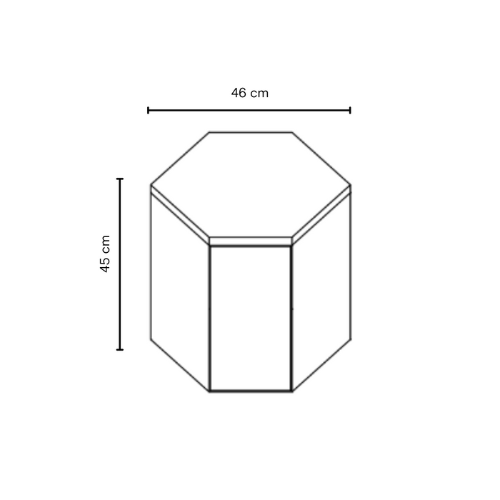 Marmeren salontafel Hexagon stainless steel