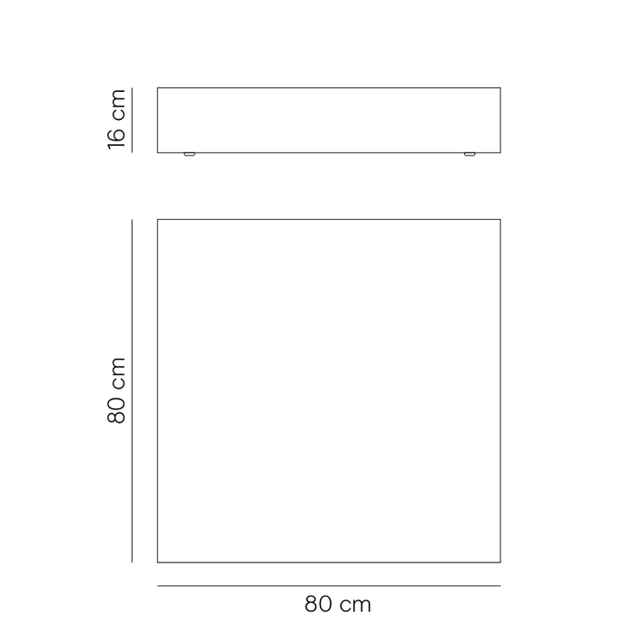 Vierkante salontafel Sienna staal 80 cm