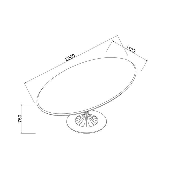 Table à manger Tulip Camille MicroSkin 200 cm